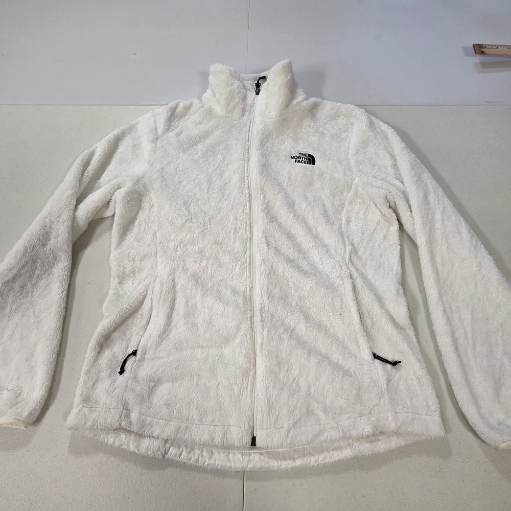The North Face Osito White High Pile Fleece Jacket Womens Medium Full Zip Soft
